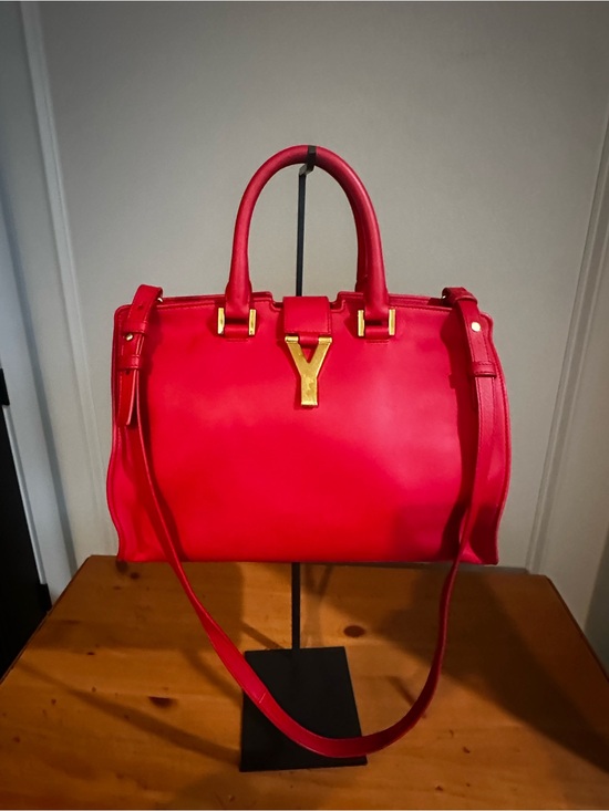 Yves Saint Laurent Handbags - Saint Laurent Cabas Chyc in red smooth calfskin leather